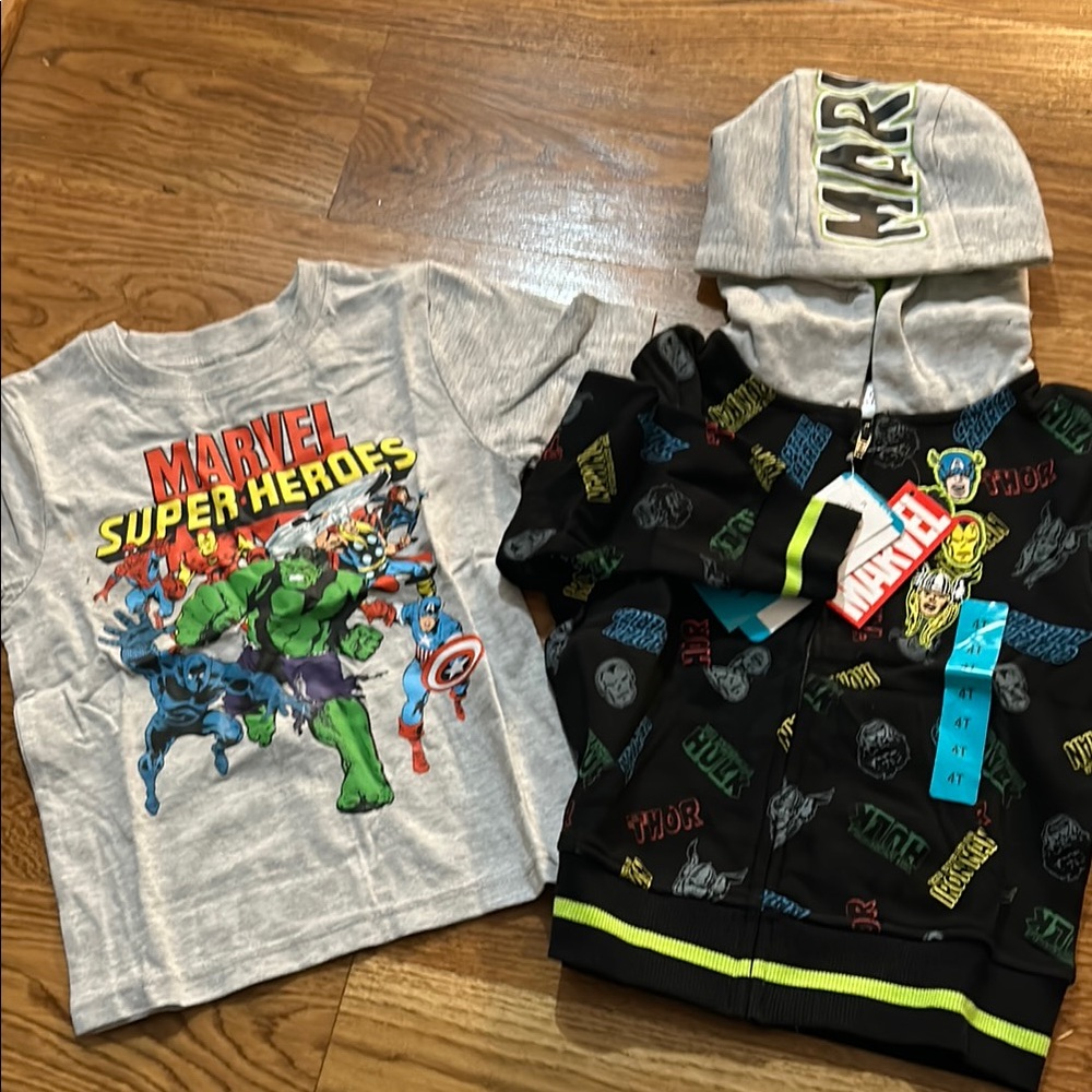 Marvel Super Heroes T-Shirt and Hoodie Set 4T